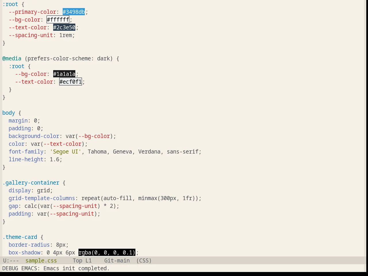 Base16 Equilibrium Light Theme in css-mode