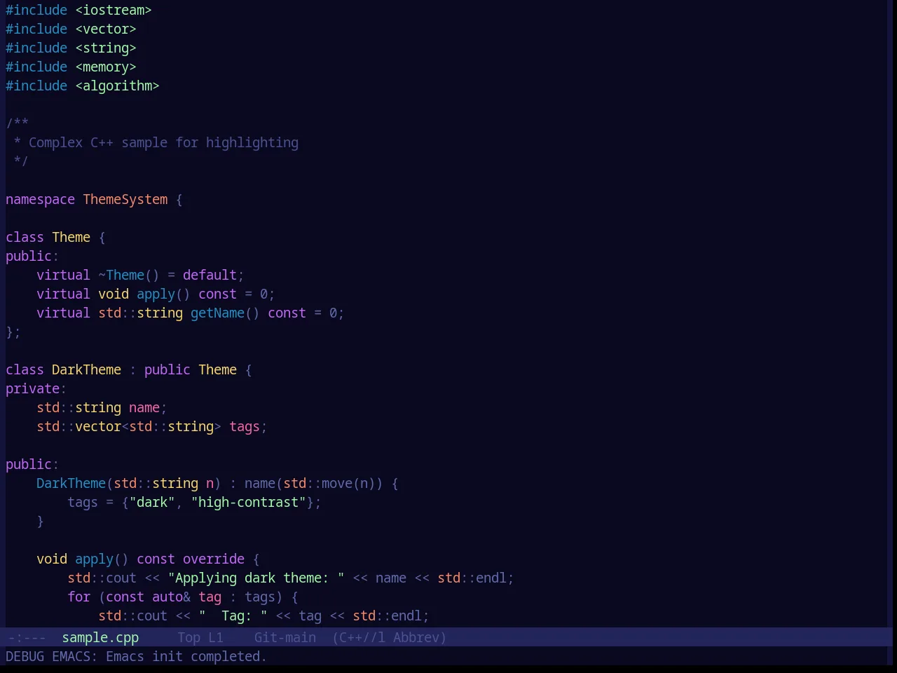 Base16 Eris Theme in c++-mode