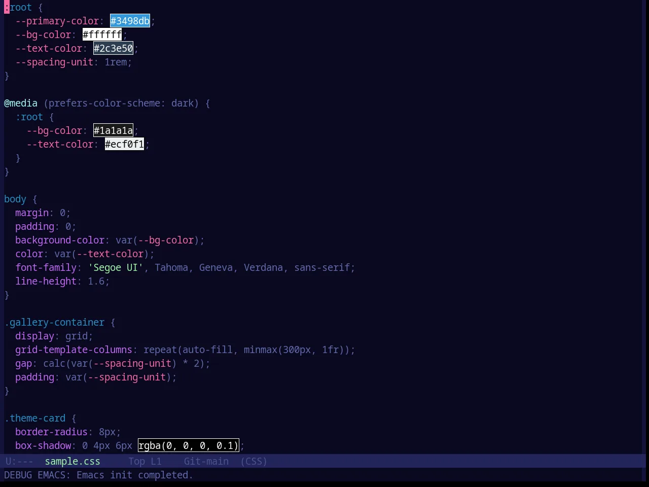 Base16 Eris Theme in css-mode