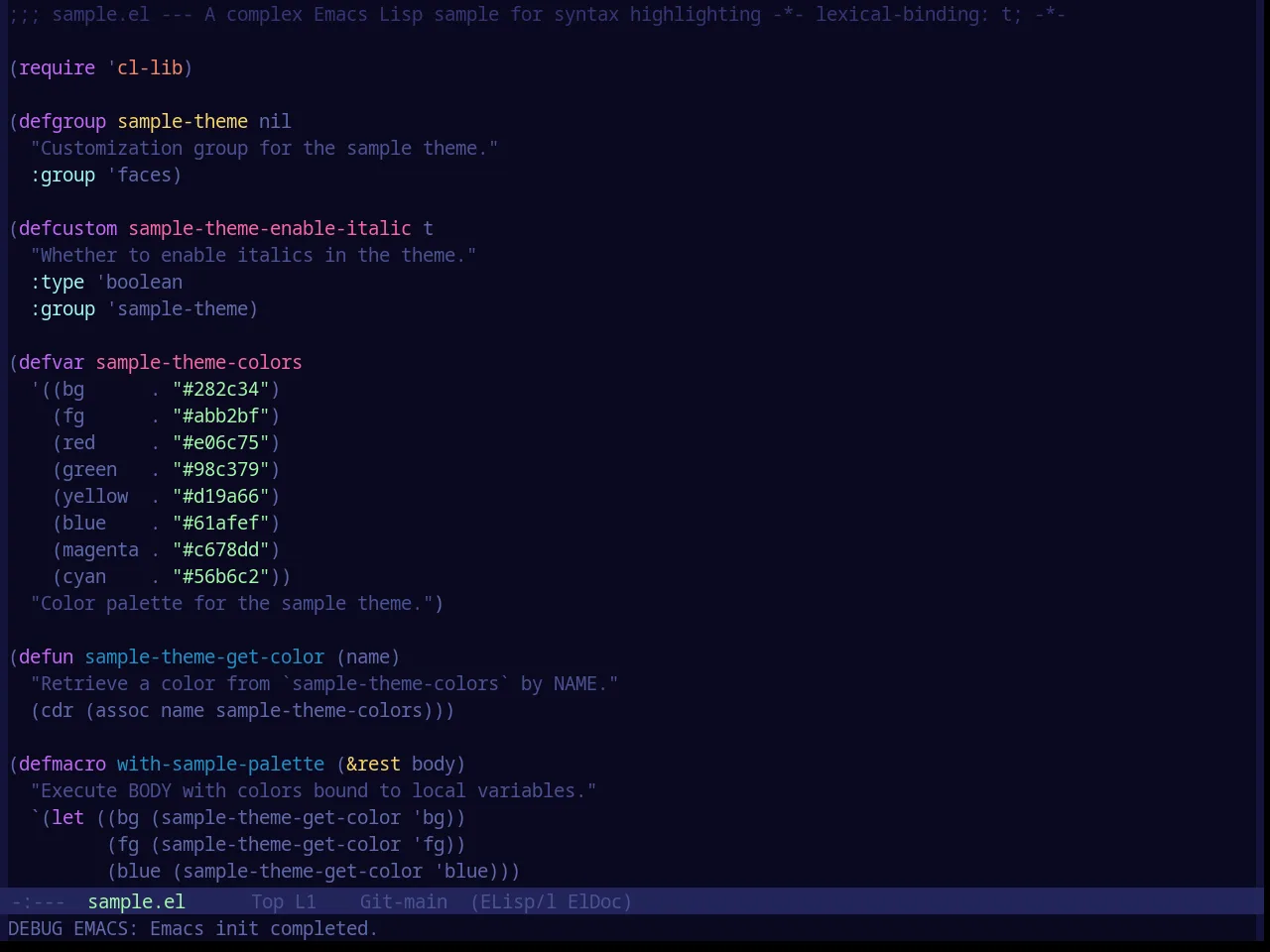 Base16 Eris Theme in emacs-lisp-mode