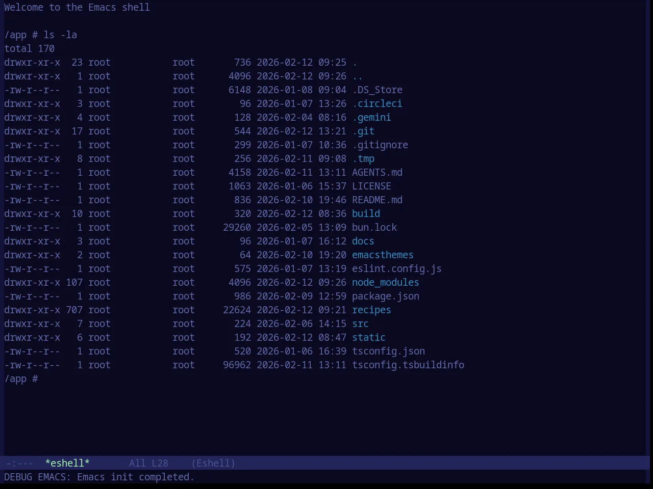 Base16 Eris Theme in eshell