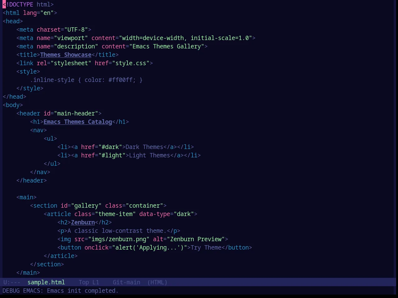 Base16 Eris Theme in html-mode