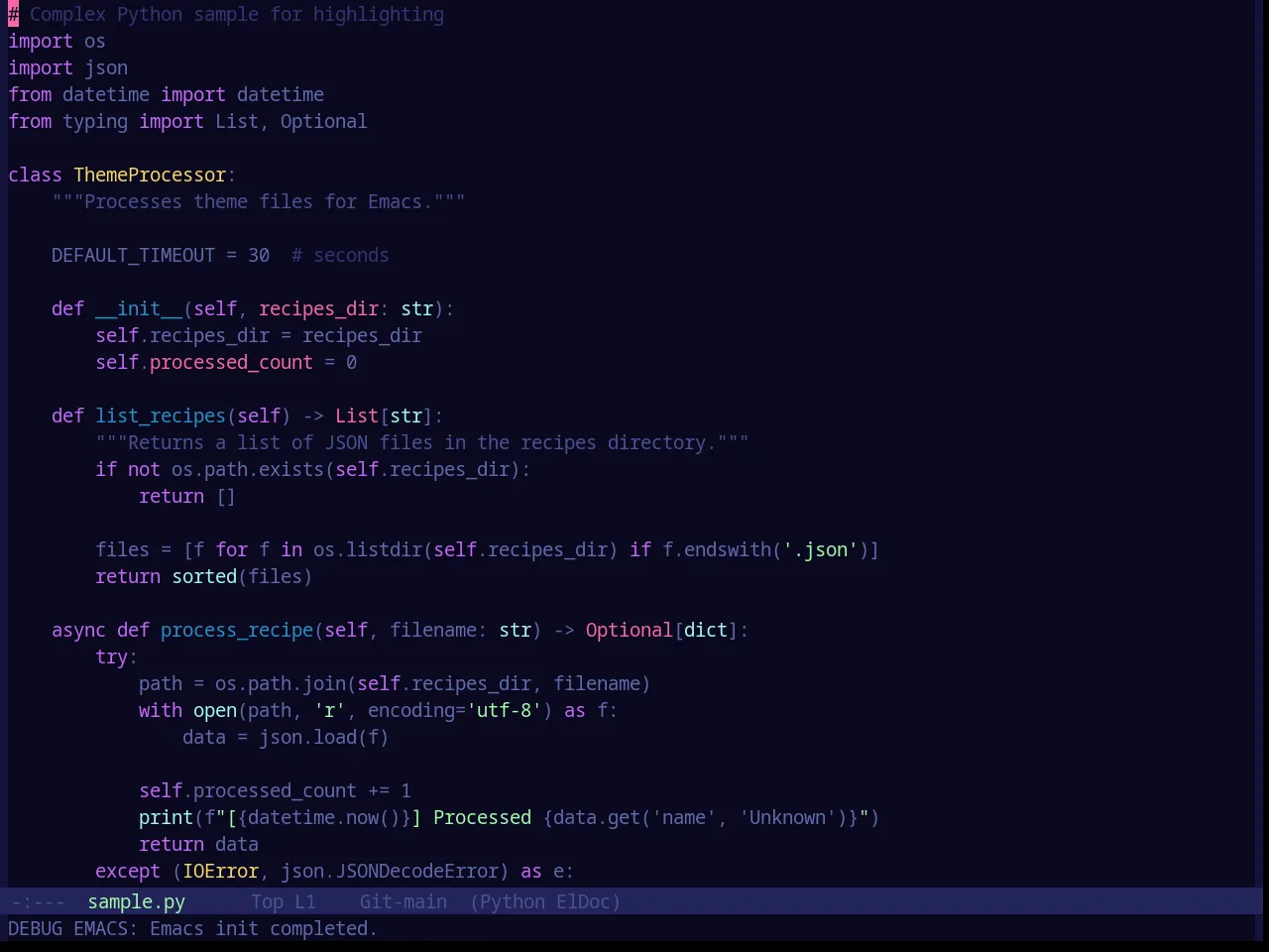 Base16 Eris Theme in python-mode