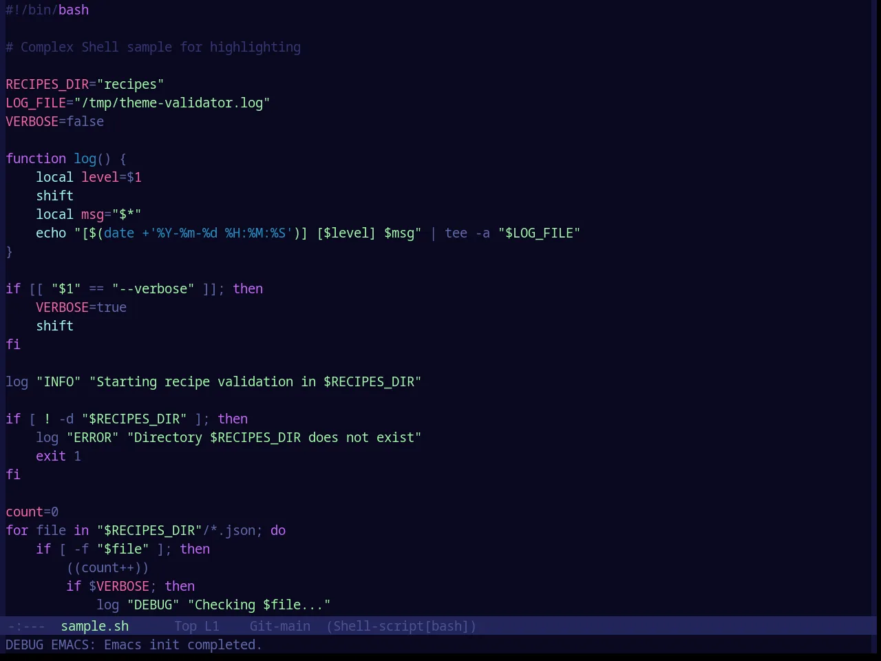 Base16 Eris Theme in sh-mode