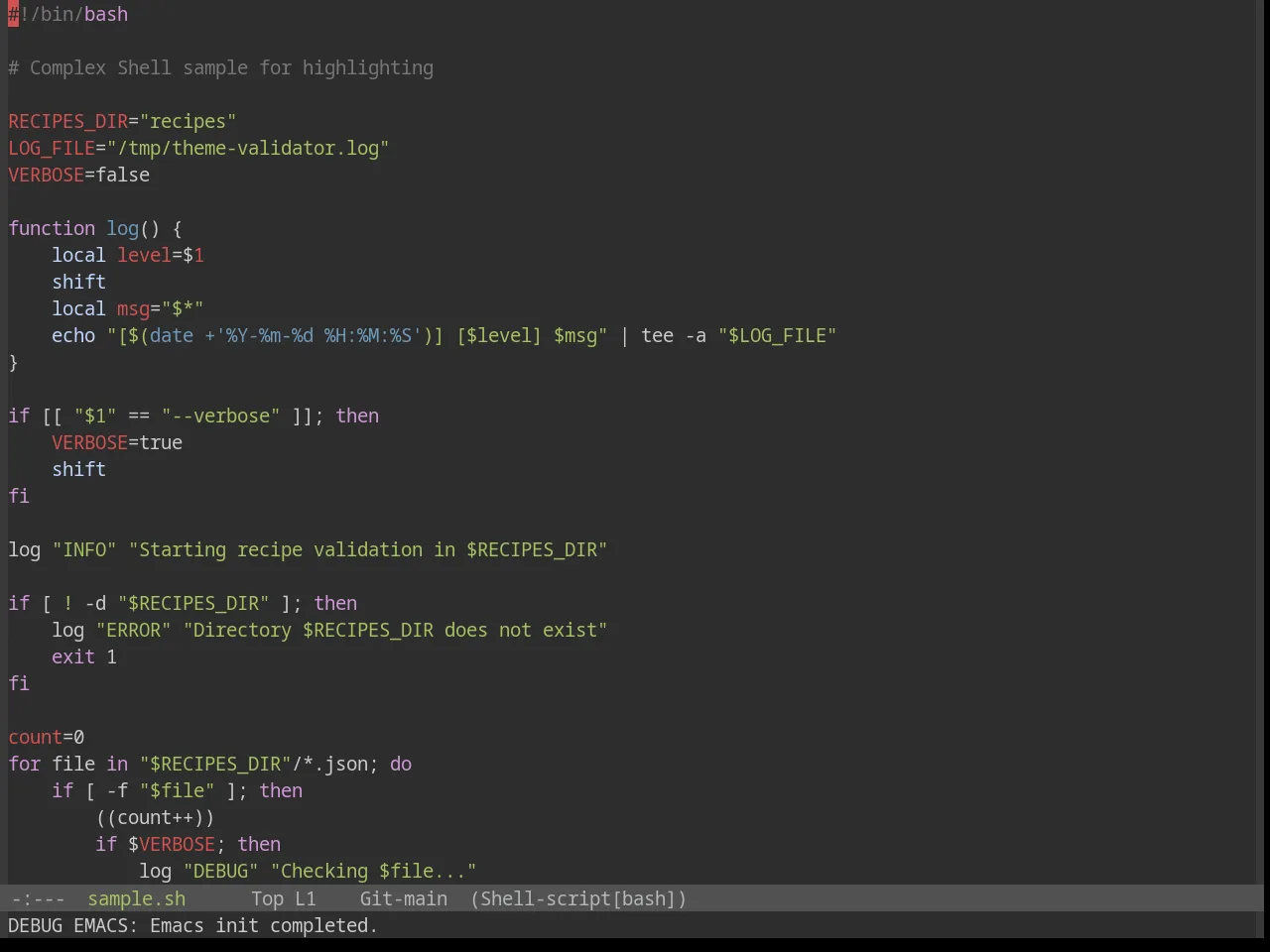 Base16 Espresso Theme in sh-mode