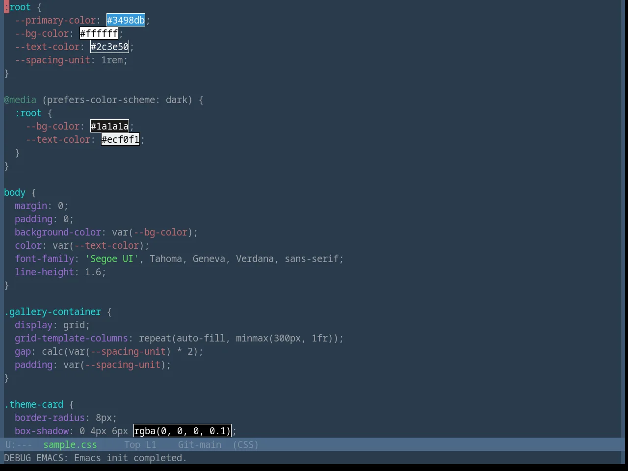 Base16 Eva Dim Theme in css-mode