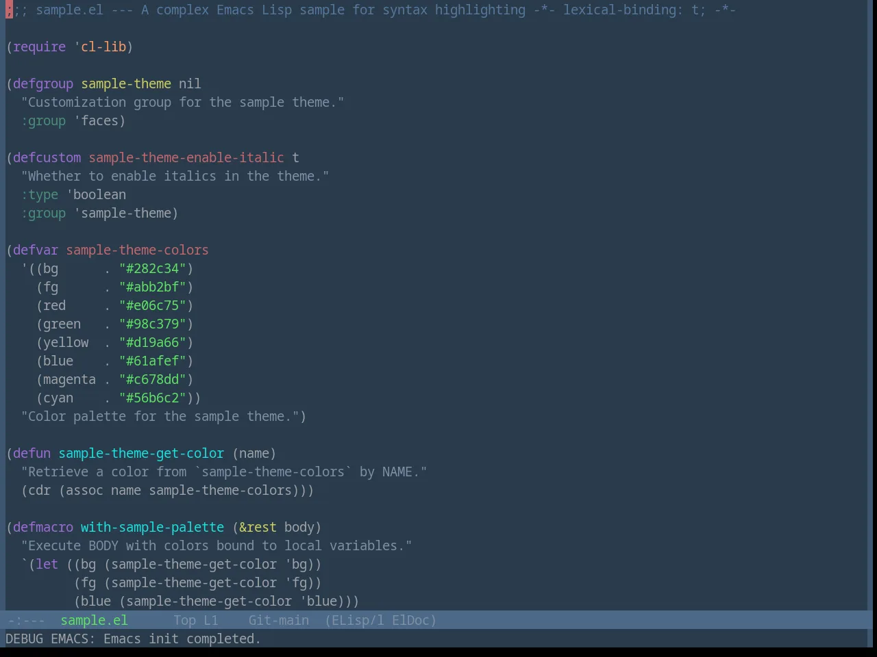 Base16 Eva Dim Theme in emacs-lisp-mode