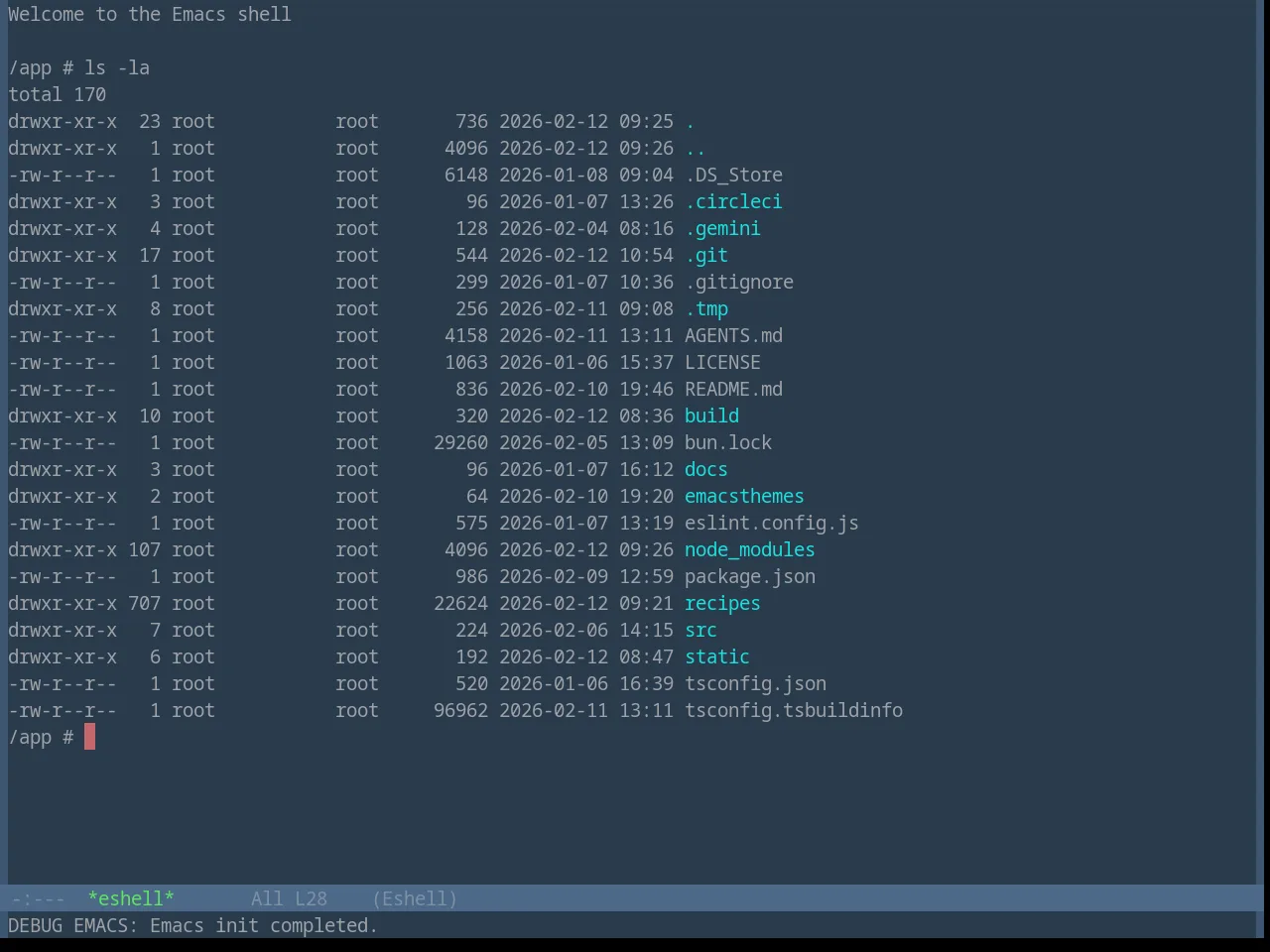 Base16 Eva Dim Theme in eshell