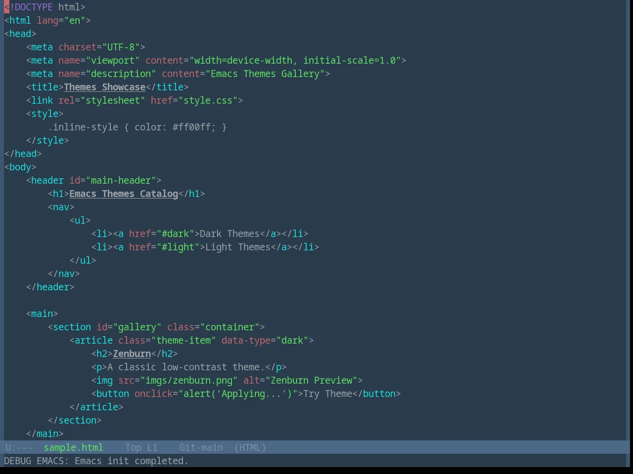 Base16 Eva Dim Theme in html-mode
