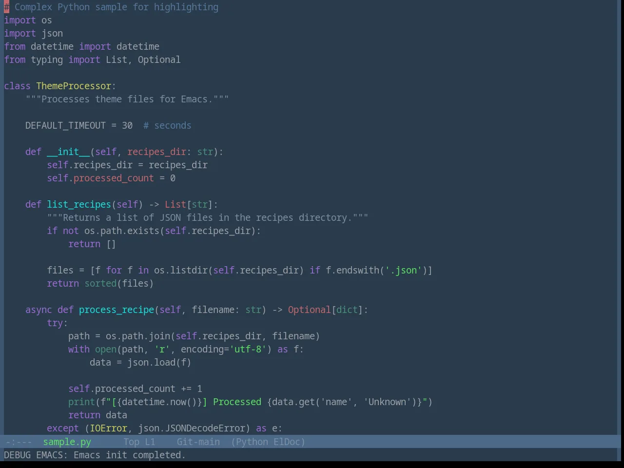 Base16 Eva Dim Theme in python-mode