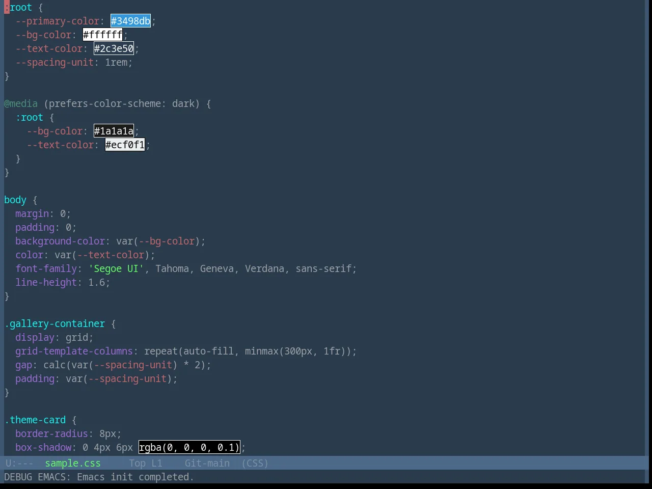Base16 Eva Theme in css-mode
