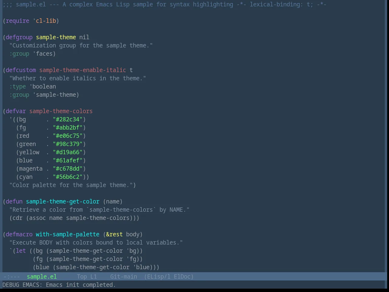 Base16 Eva Theme in emacs-lisp-mode
