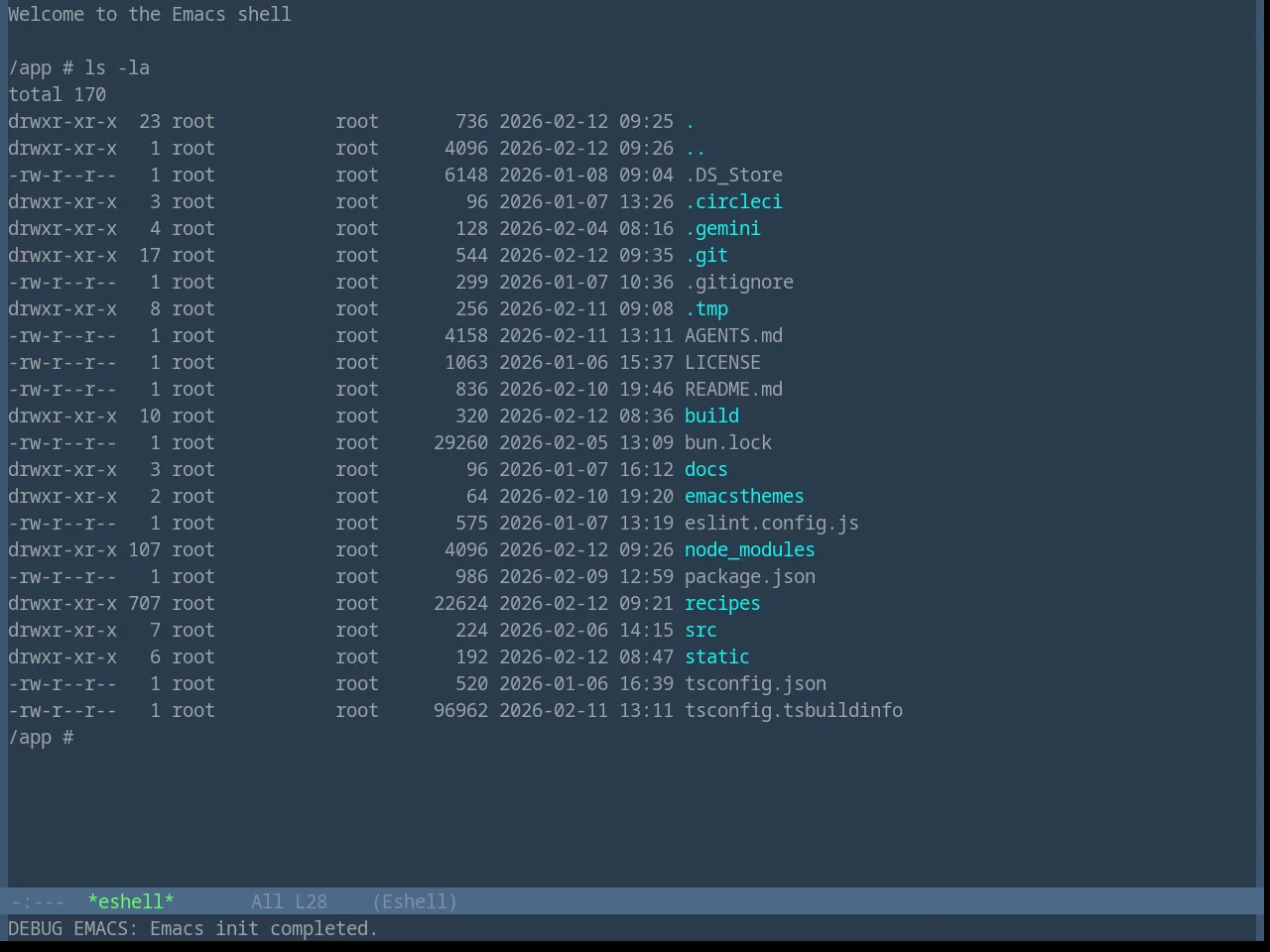 Base16 Eva Theme in eshell
