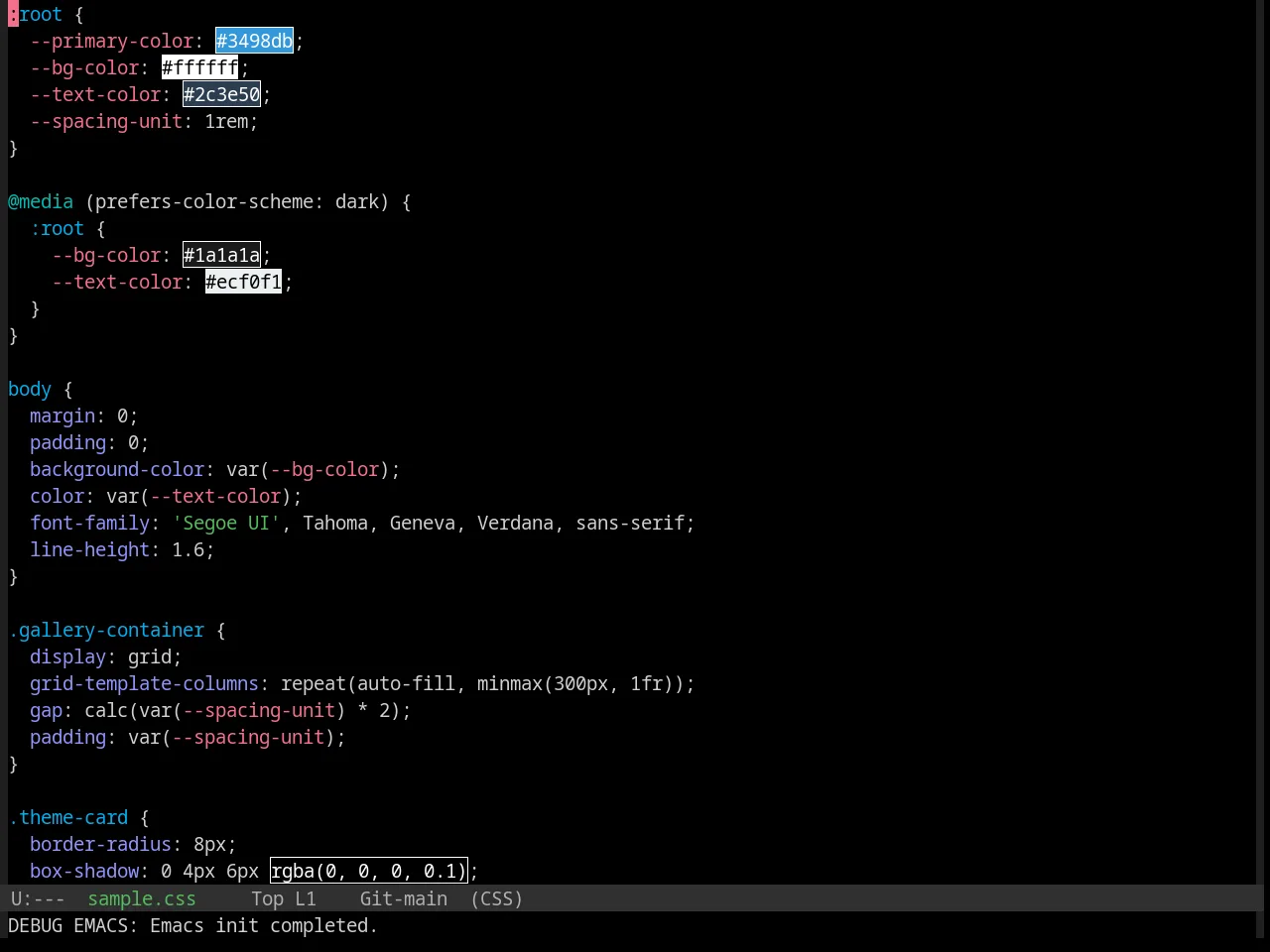 Base16 Evenok Dark Theme in css-mode