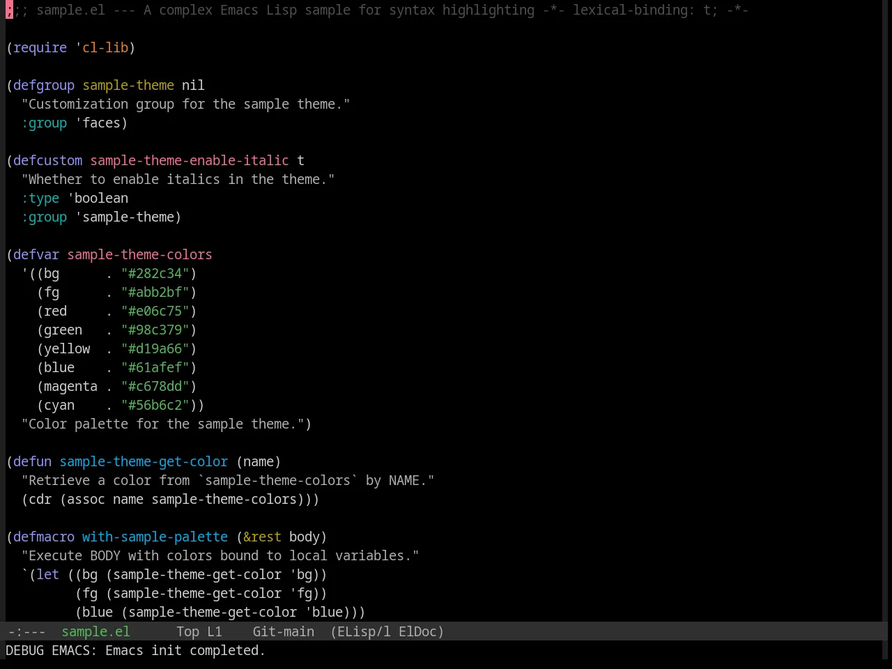 Base16 Evenok Dark Theme in emacs-lisp-mode