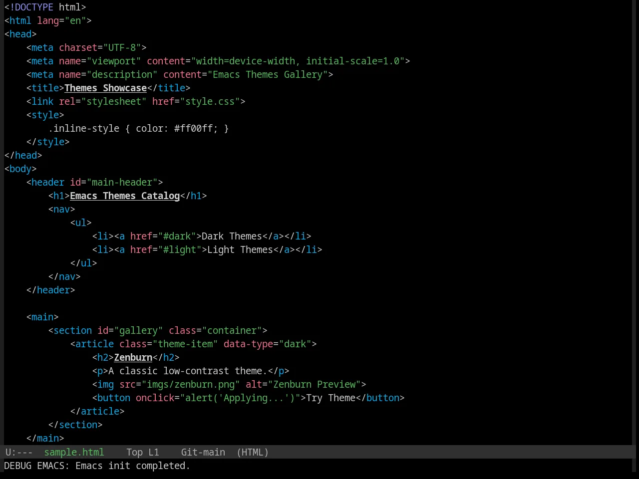 Base16 Evenok Dark Theme in html-mode