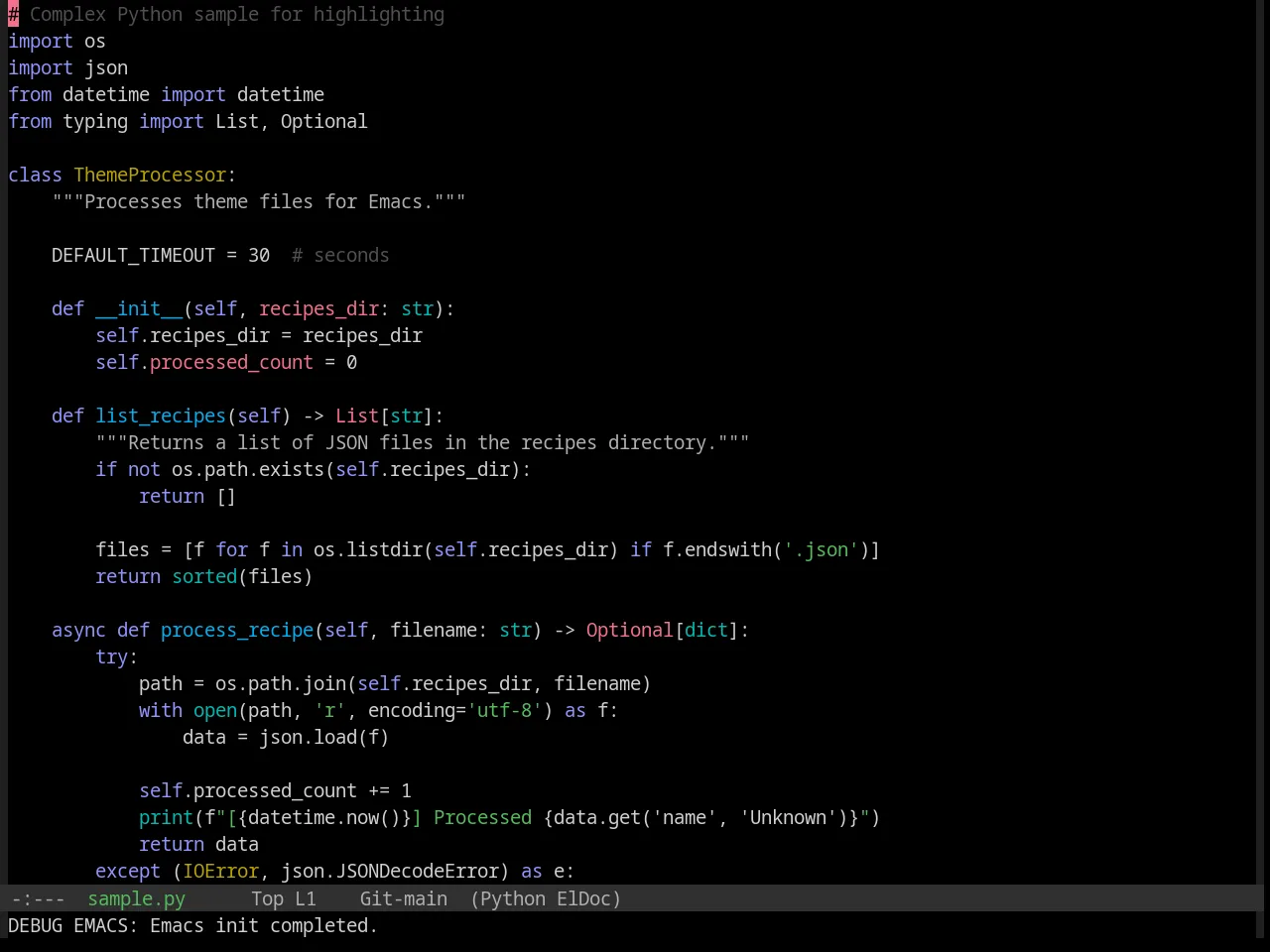 Base16 Evenok Dark Theme in python-mode