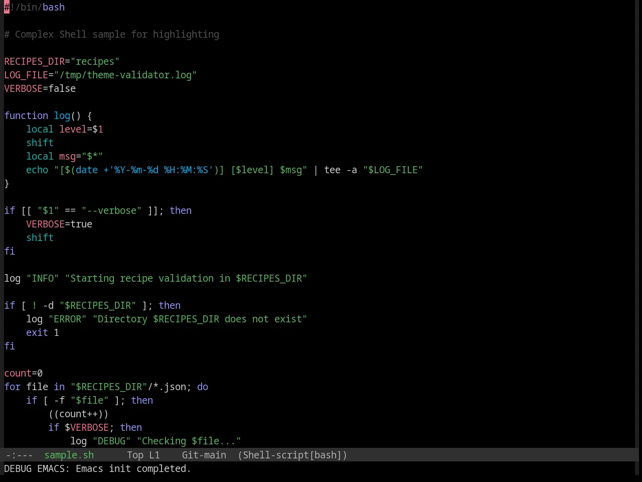 Base16 Evenok Dark Theme in sh-mode