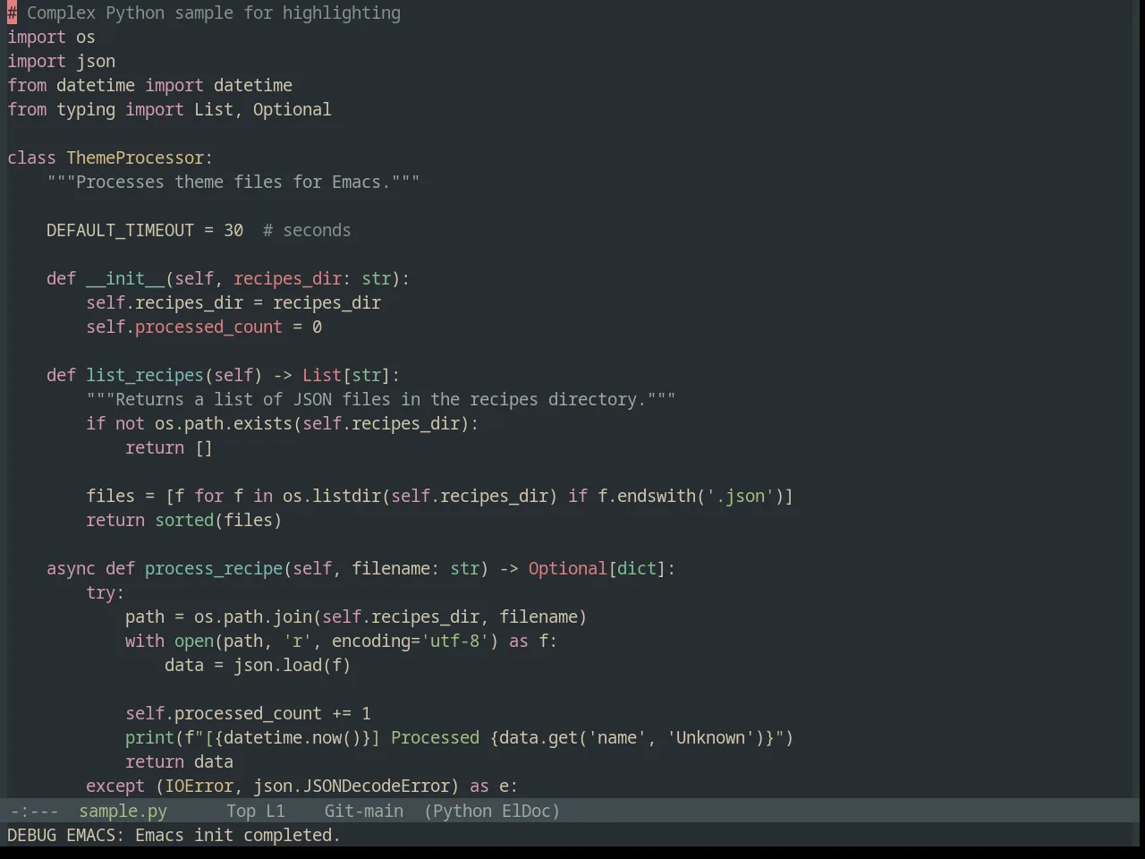 Base16 Everforest Dark Hard Theme in python-mode
