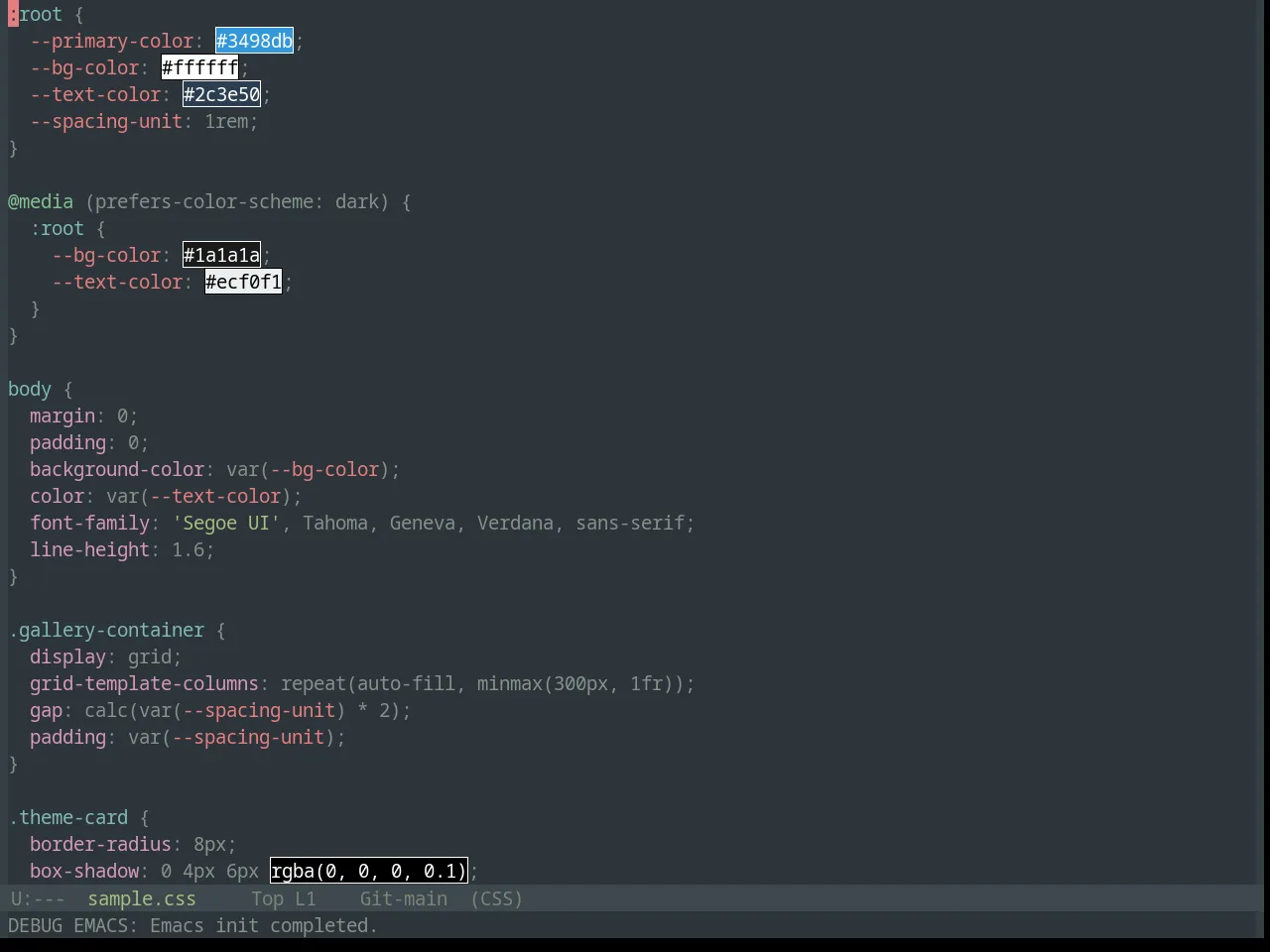 Base16 Everforest Dark Medium Theme in css-mode