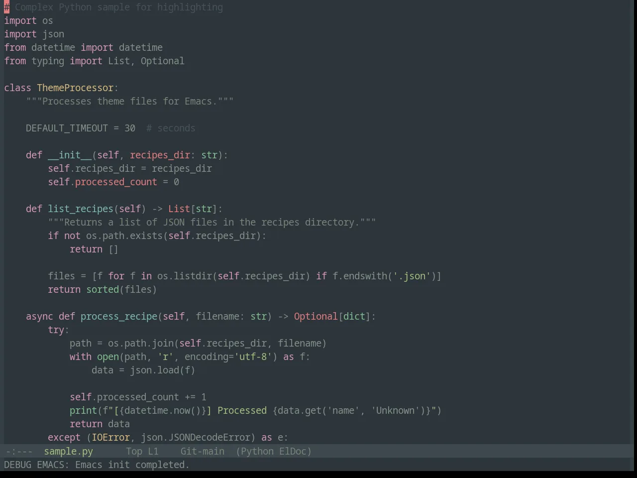 Base16 Everforest Dark Medium Theme in python-mode