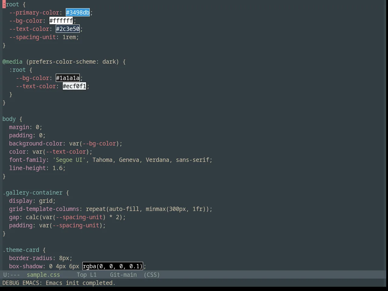 Base16 Everforest Dark Soft Theme in css-mode