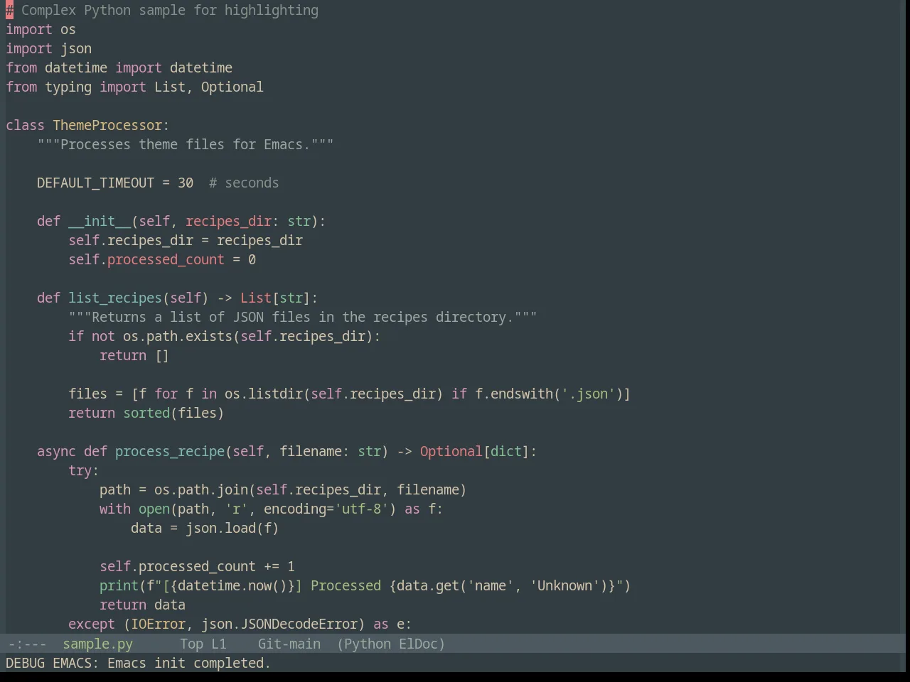 Base16 Everforest Dark Soft Theme in python-mode