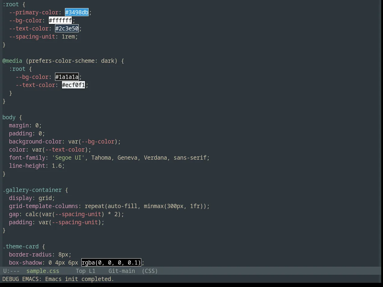 Base16 Everforest Theme in css-mode