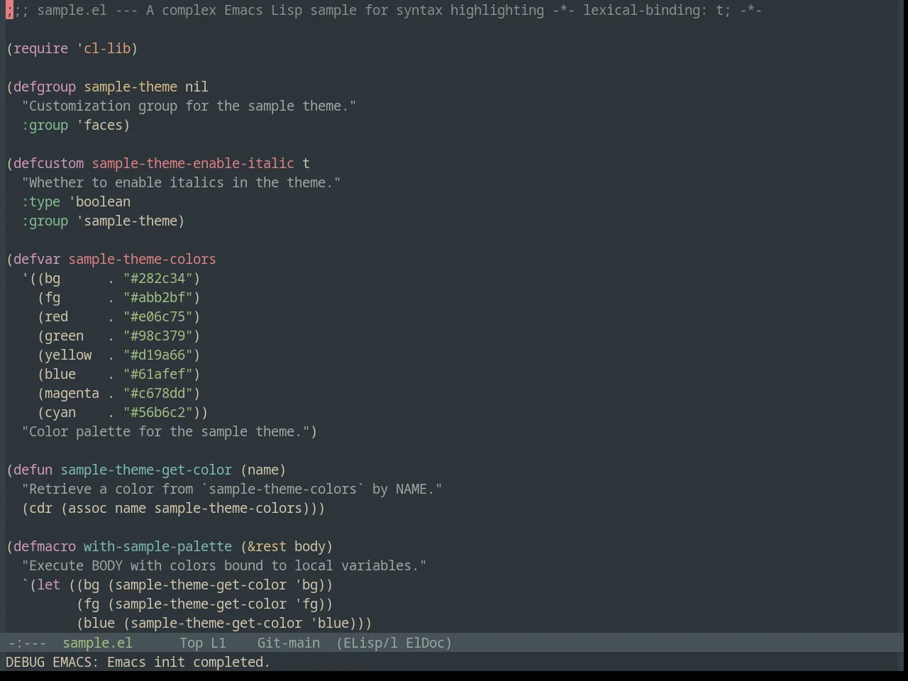 Base16 Everforest Theme in emacs-lisp-mode