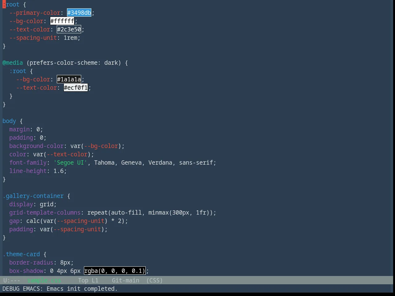 Base16 Flat Theme in css-mode