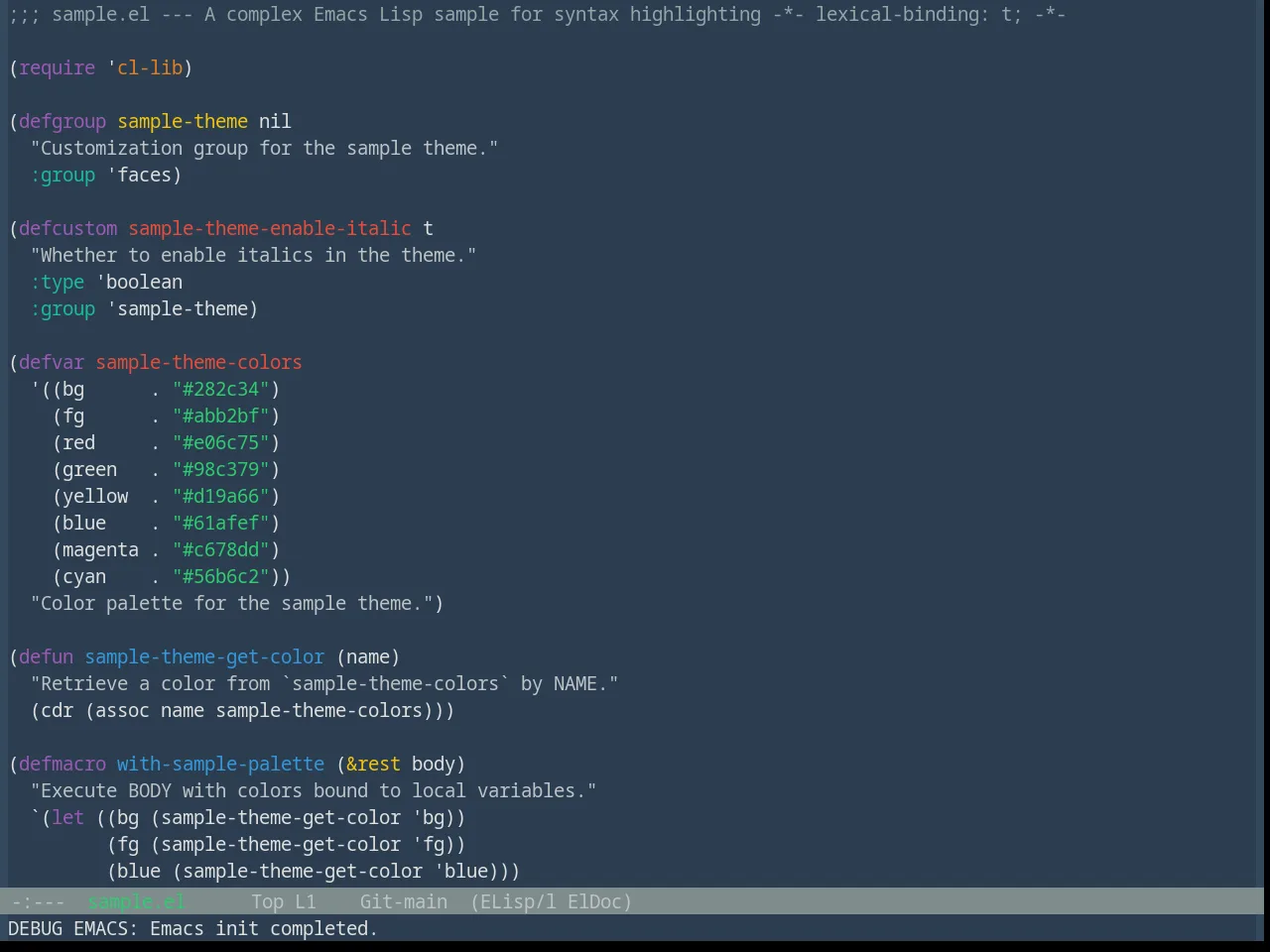 Base16 Flat Theme in emacs-lisp-mode