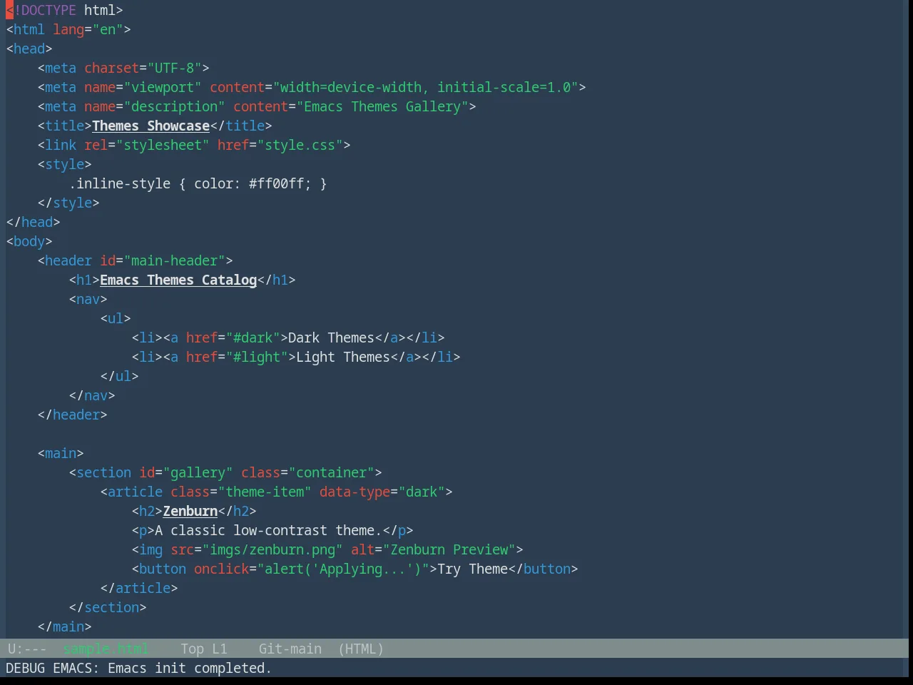 Base16 Flat Theme in html-mode