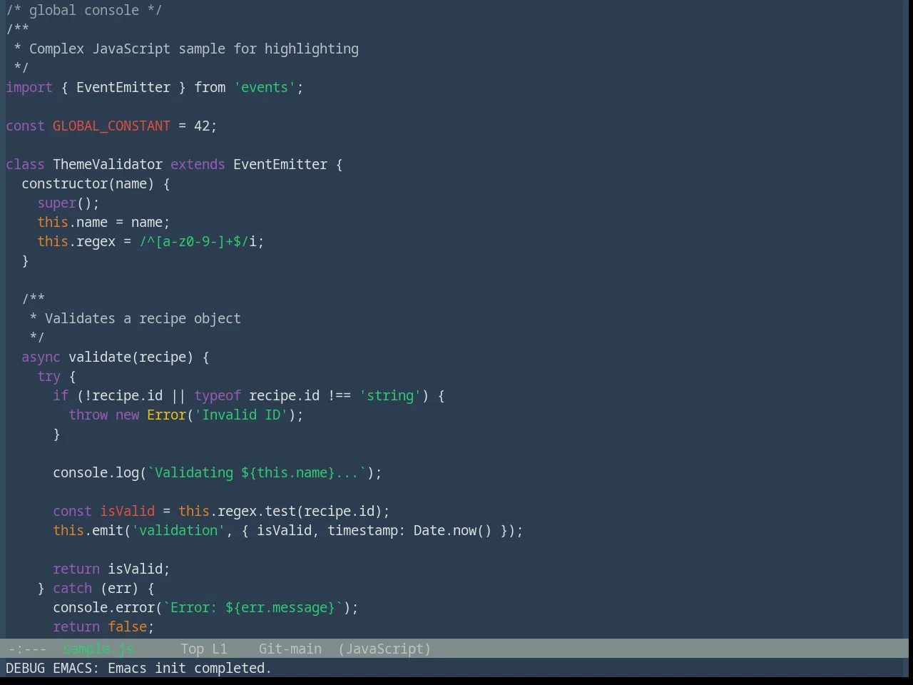Base16 Flat Theme in javascript-mode