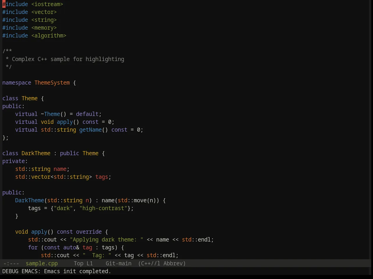Base16 Flexoki Dark Theme in c++-mode