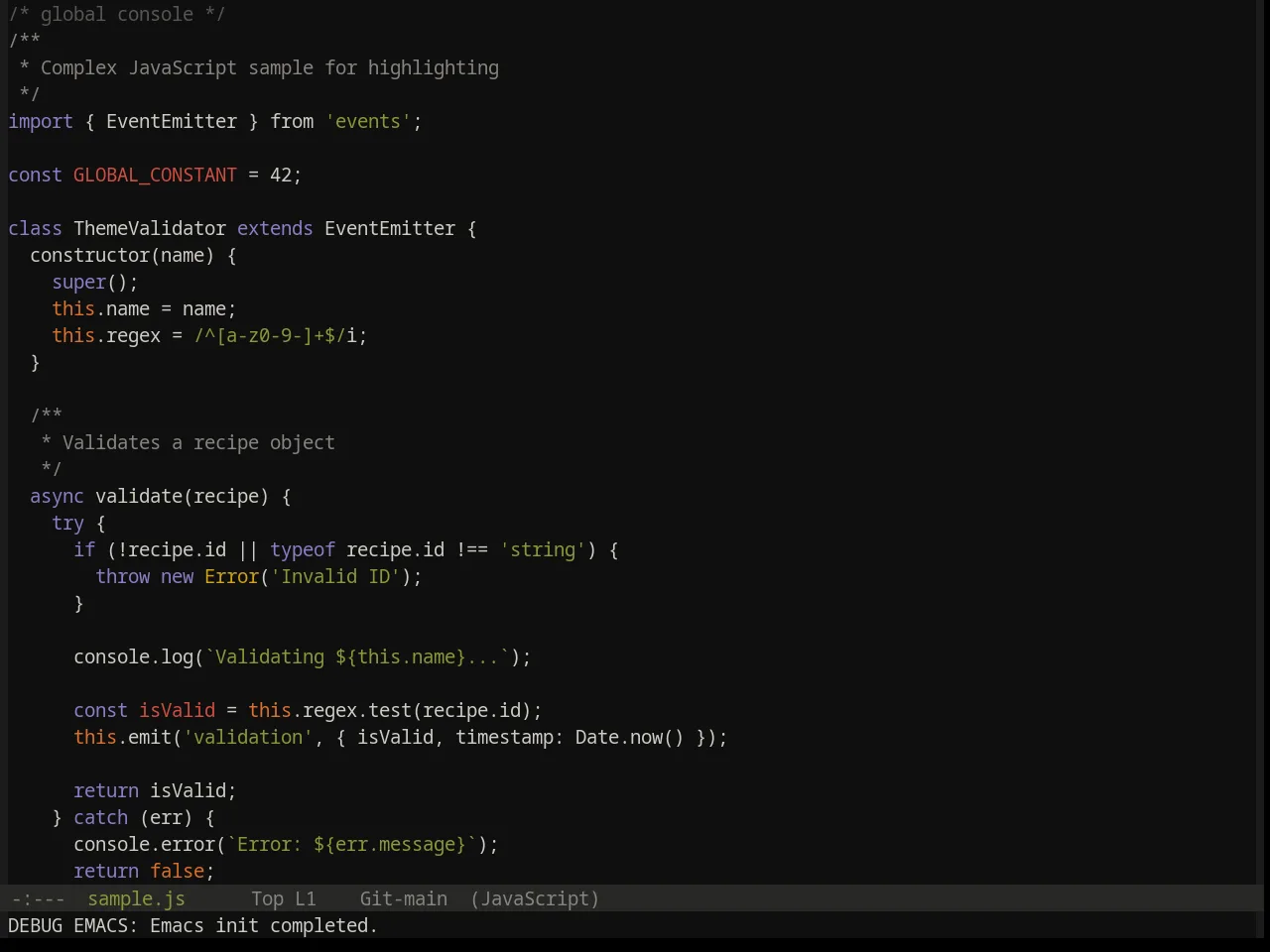 Base16 Flexoki Dark Theme in javascript-mode