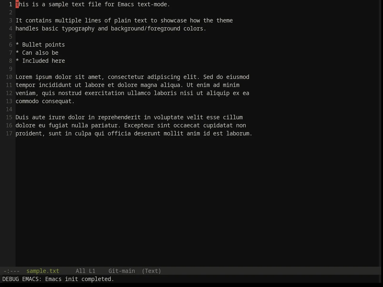 Base16 Flexoki Dark Theme in text-mode
