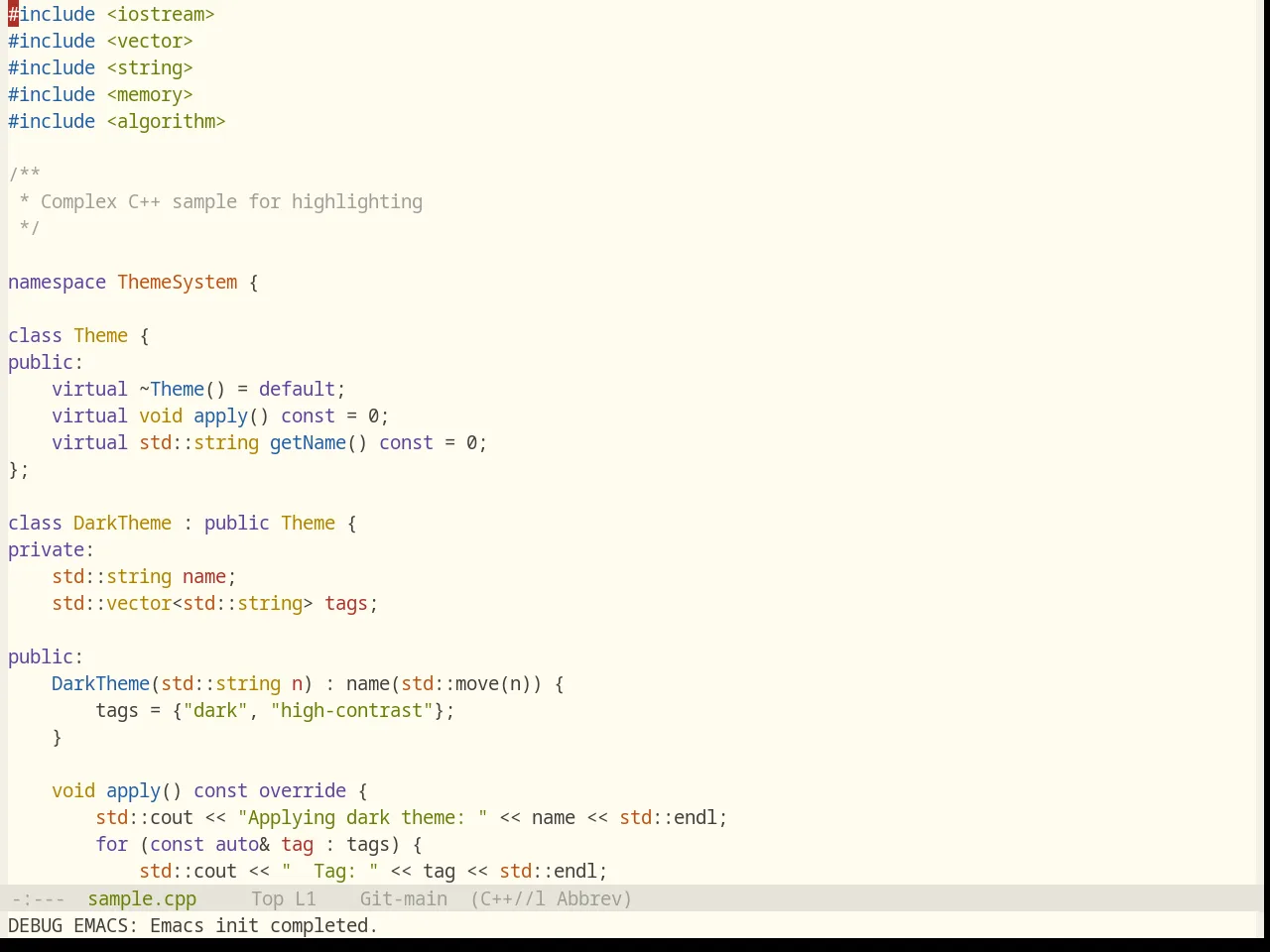 Base16 Flexoki Light Theme in c++-mode