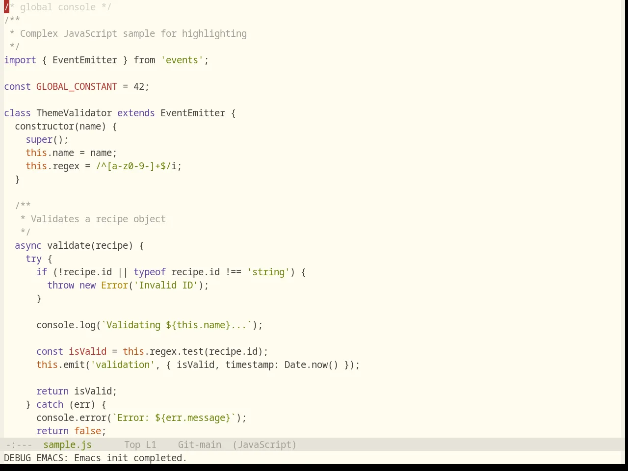 Base16 Flexoki Light Theme in javascript-mode