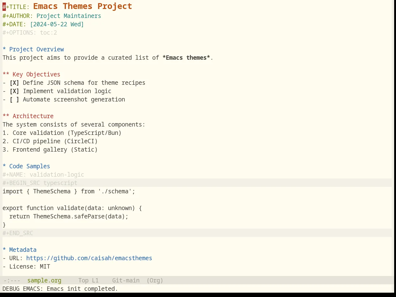 Base16 Flexoki Light Theme in org-mode