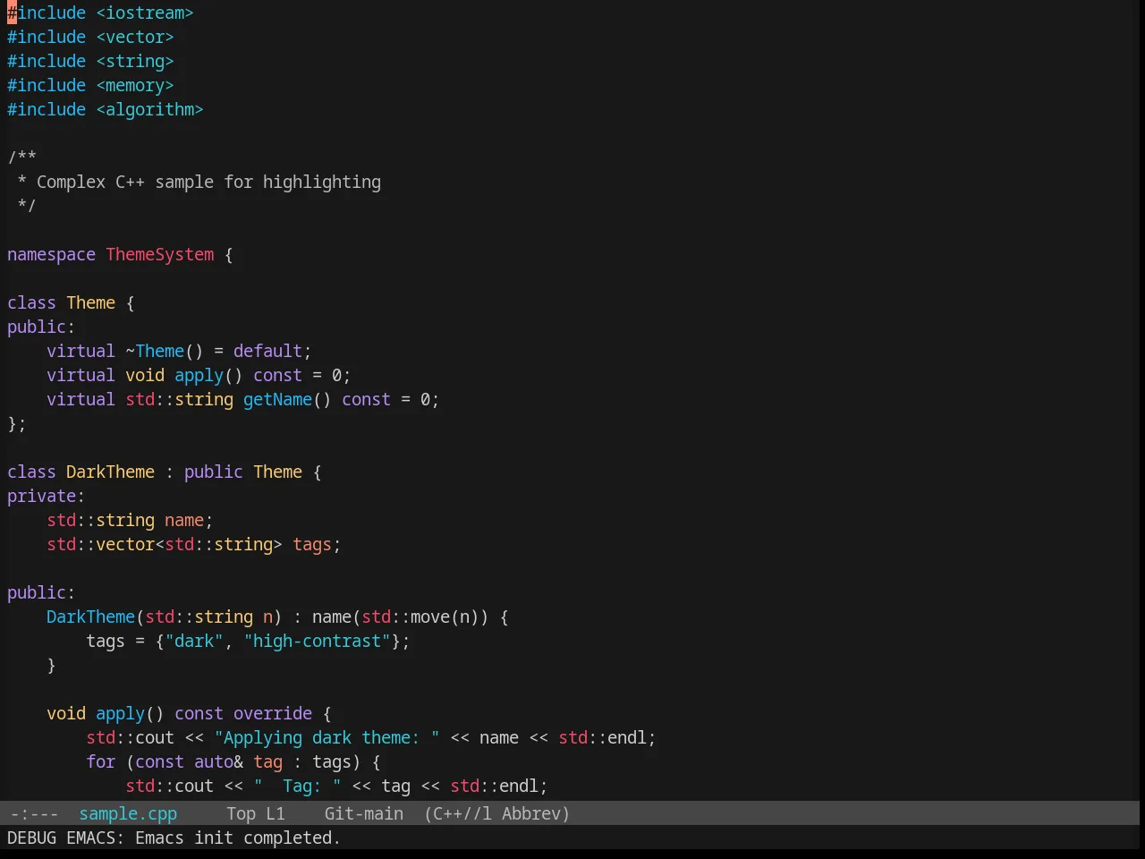Base16 Framer Theme in c++-mode