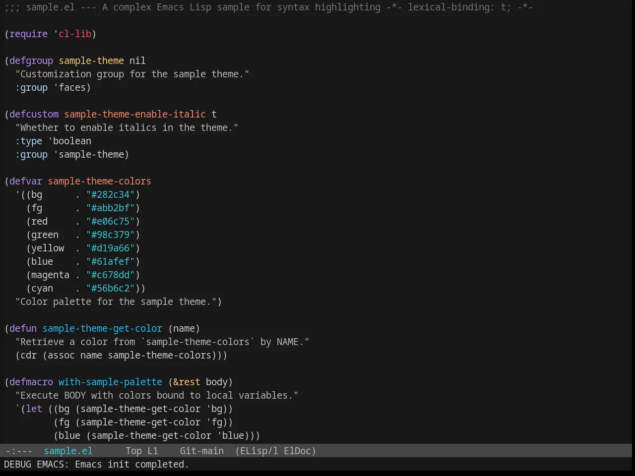 Base16 Framer Theme in emacs-lisp-mode