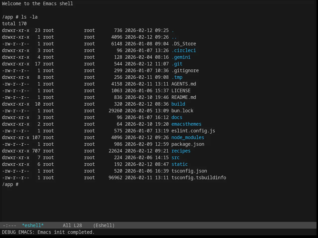 Base16 Framer Theme in eshell