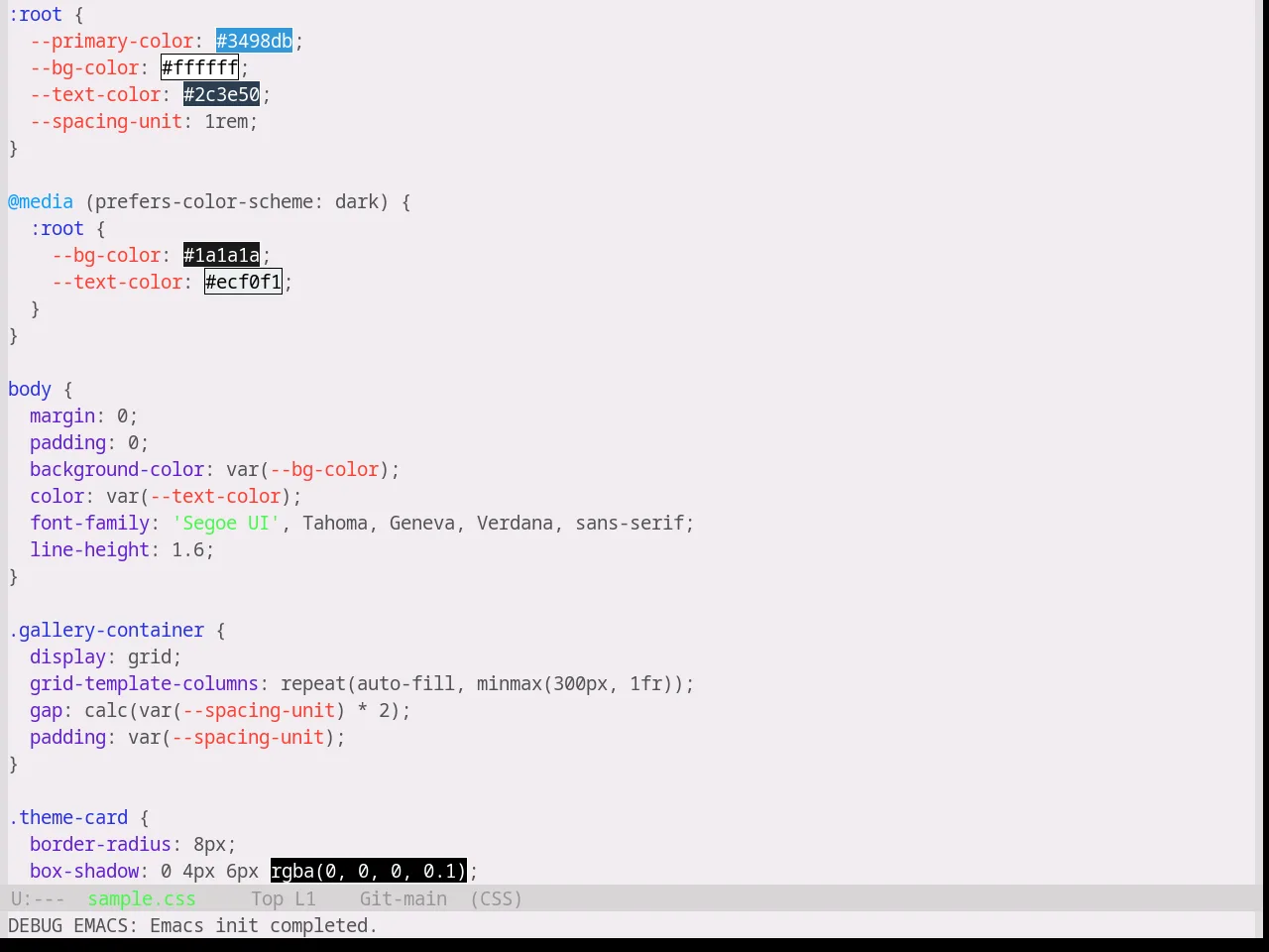 Base16 Fruit Soda Theme in css-mode