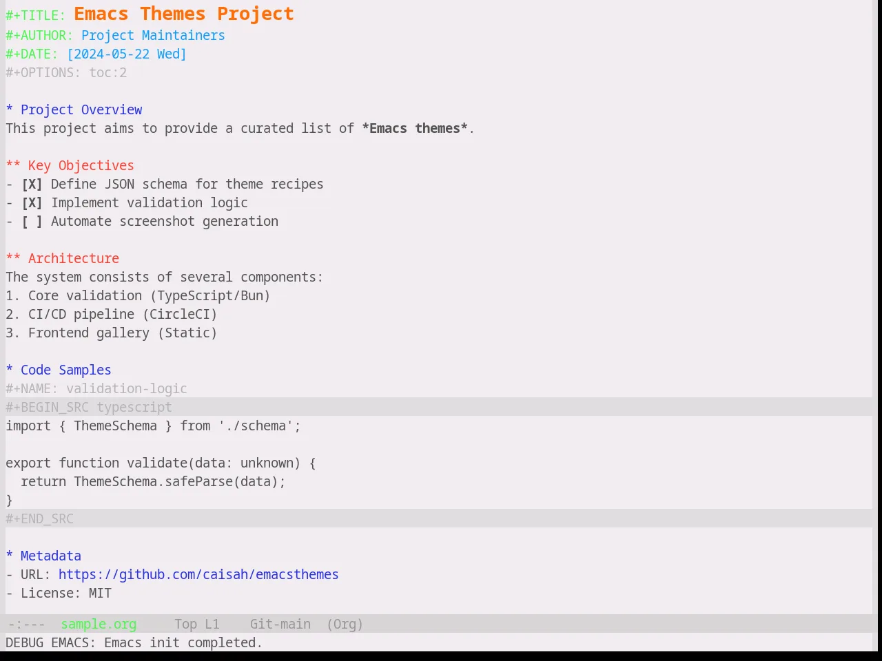 Base16 Fruit Soda Theme in org-mode