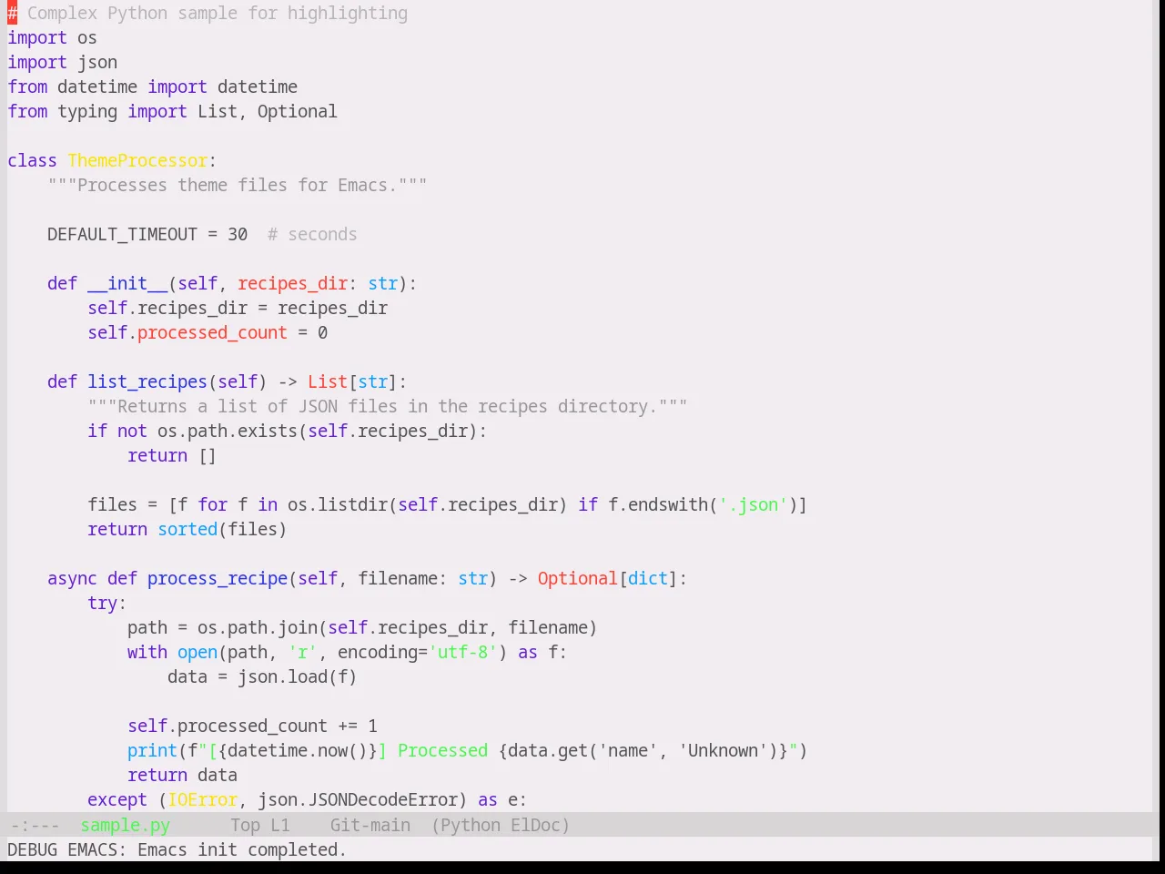 Base16 Fruit Soda Theme in python-mode
