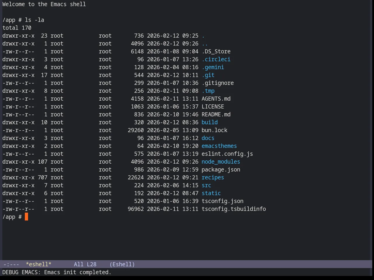 Base16 Gigavolt Theme in eshell