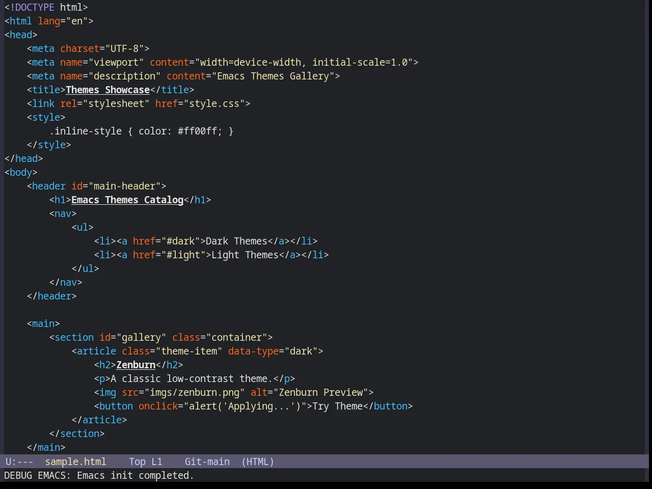 Base16 Gigavolt Theme in html-mode