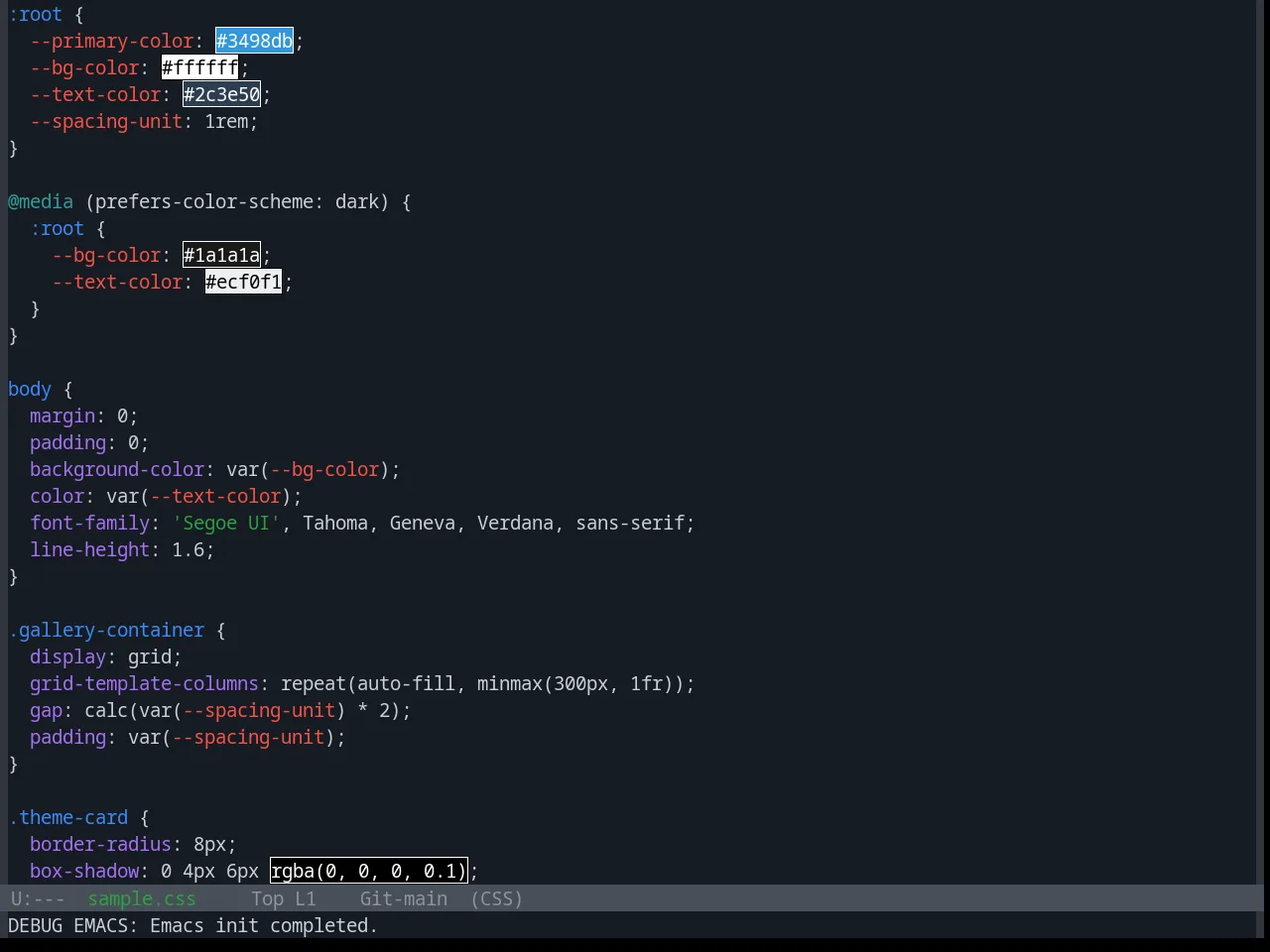 Base16 Github Dark Theme in css-mode