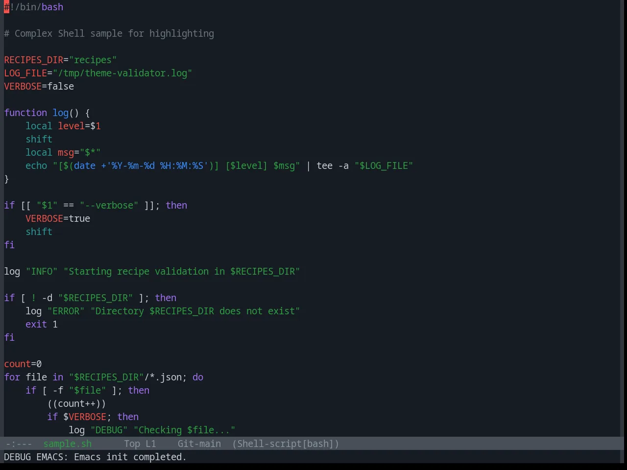 Base16 Github Dark Theme in sh-mode