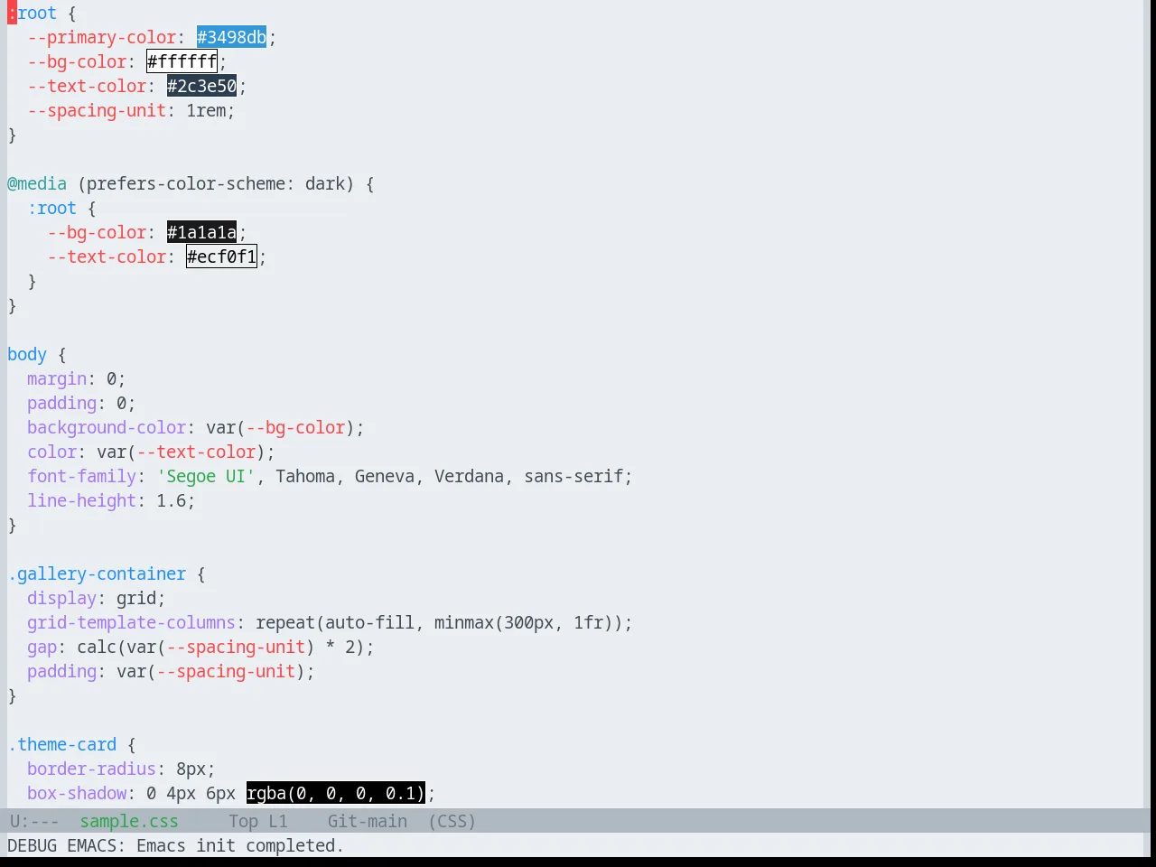Base16 Github Theme in css-mode